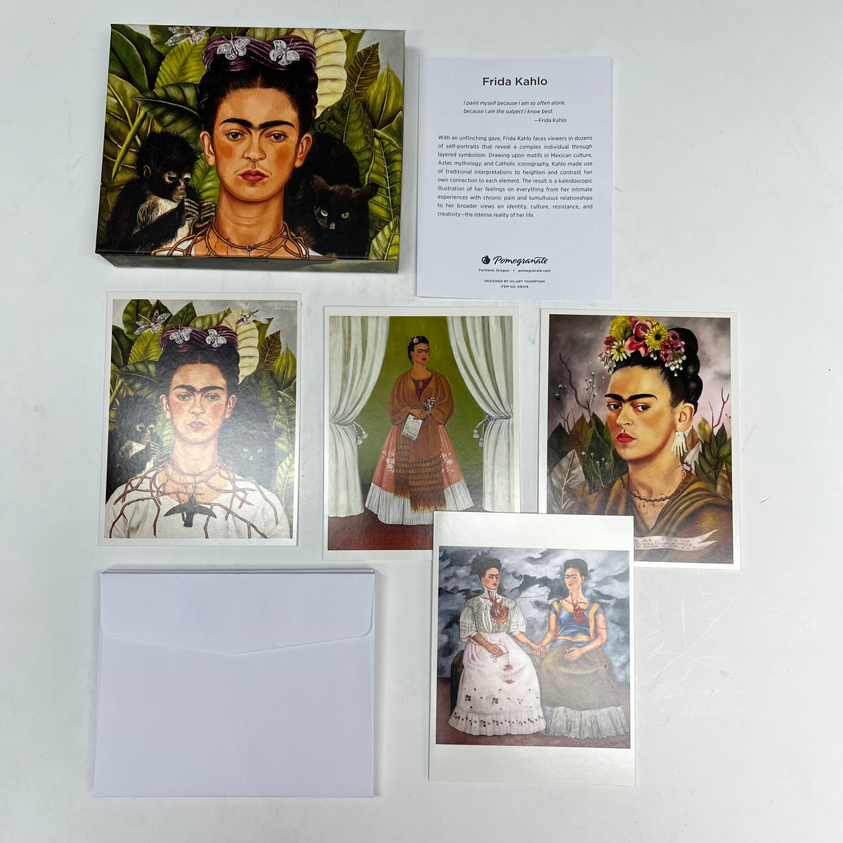 POMEGRANATE (2 PACK, 16 EACH) Frida Kahlo Keepsake Boxed Notecards 4x6" KB016