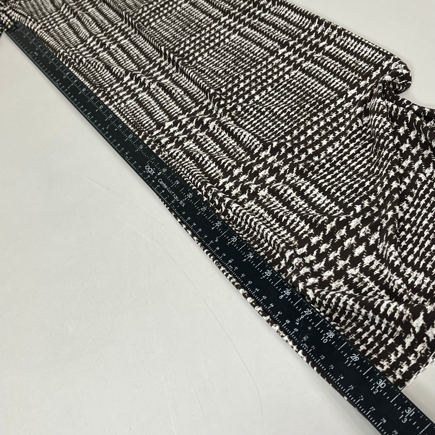 NORMA KAMALI High Waist Pleat Pant Women's Sz XXS/28 Chocolate Glenn Plaid Tweed