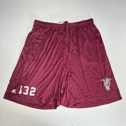 RUSSELL Dri-Power Shorts W/ Northbrook High School Raiders Logo Men's XXL Maroon