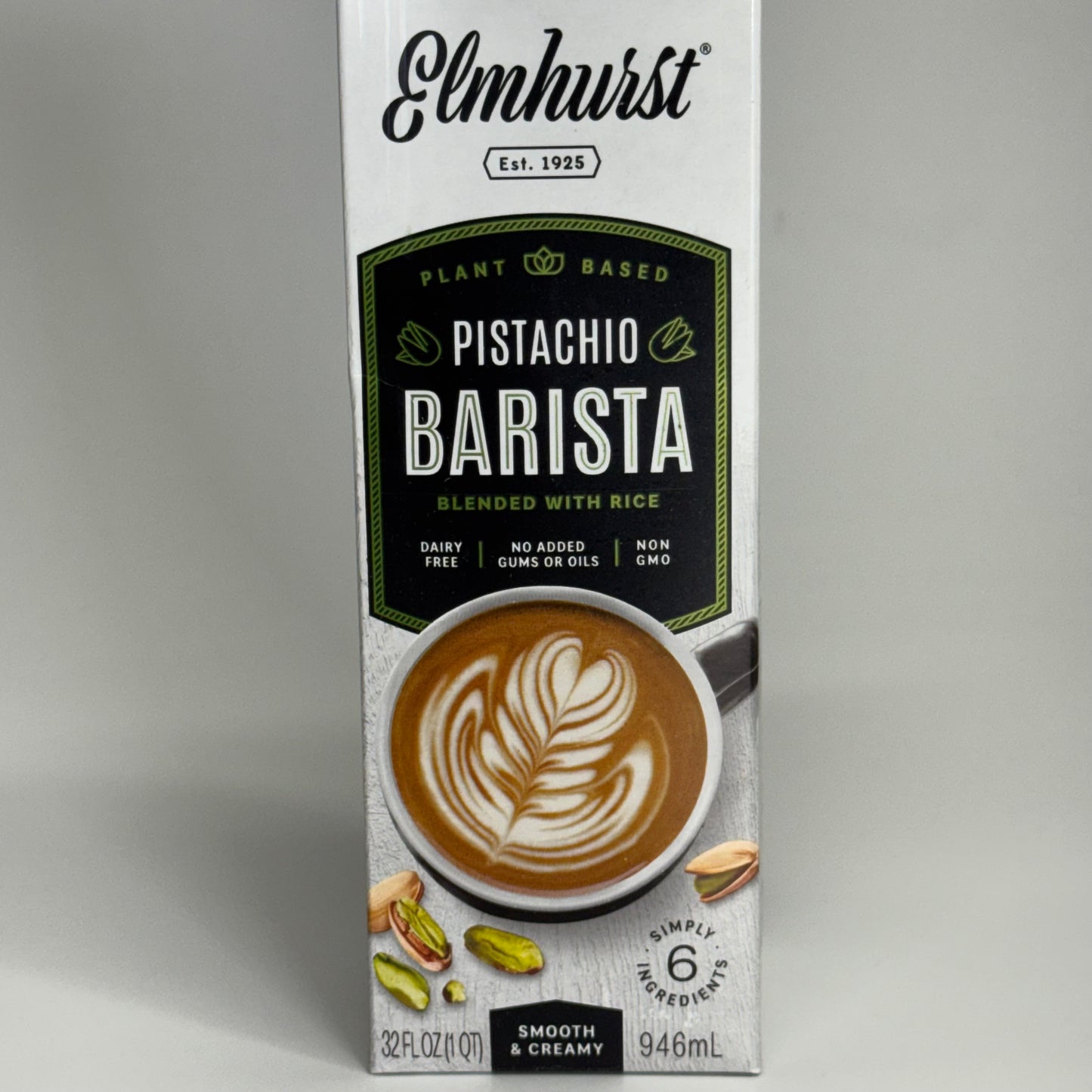 ELMHURST (6 PACK) Milked Pistachio Barista 32 fl oz. BB 02/27