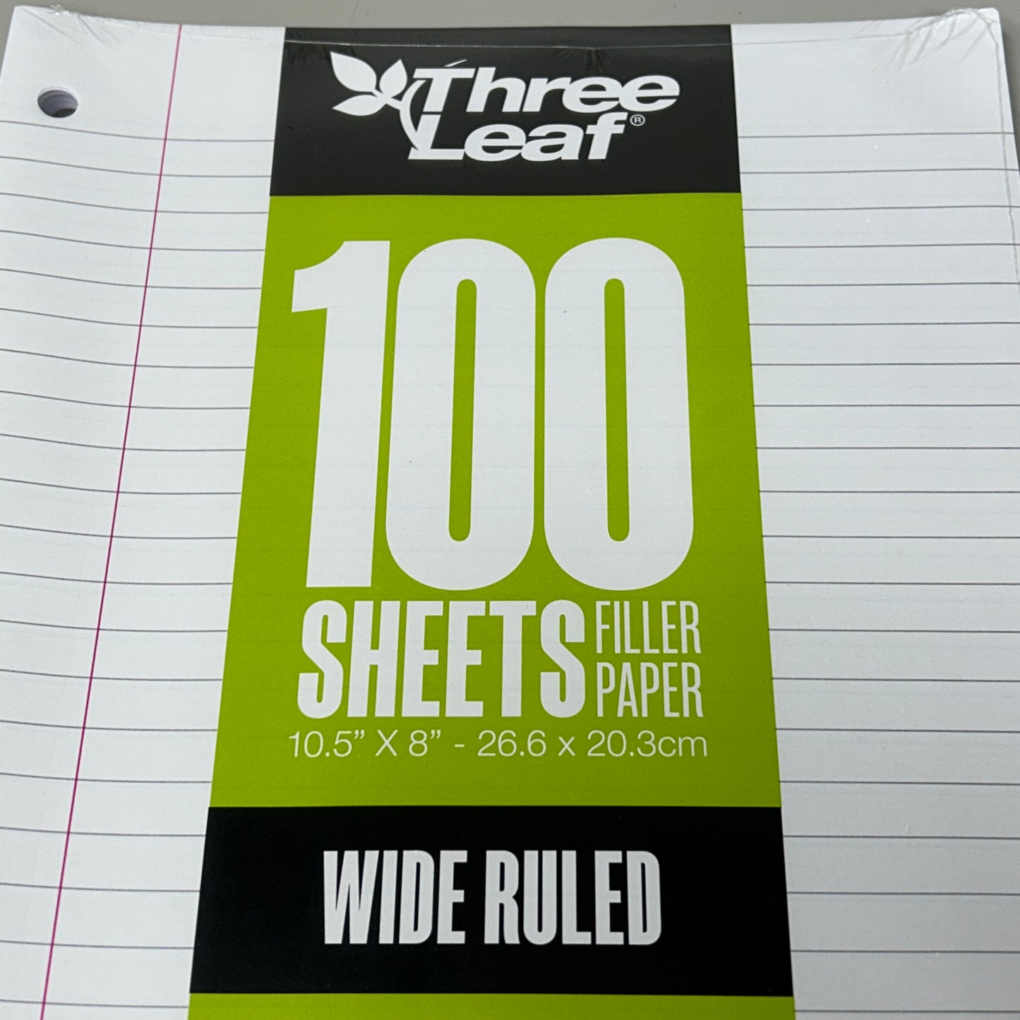 THREE LEAF (36 PACK) Filler Paper Wide Ruled 100 Count 10.5" x 8" (New)