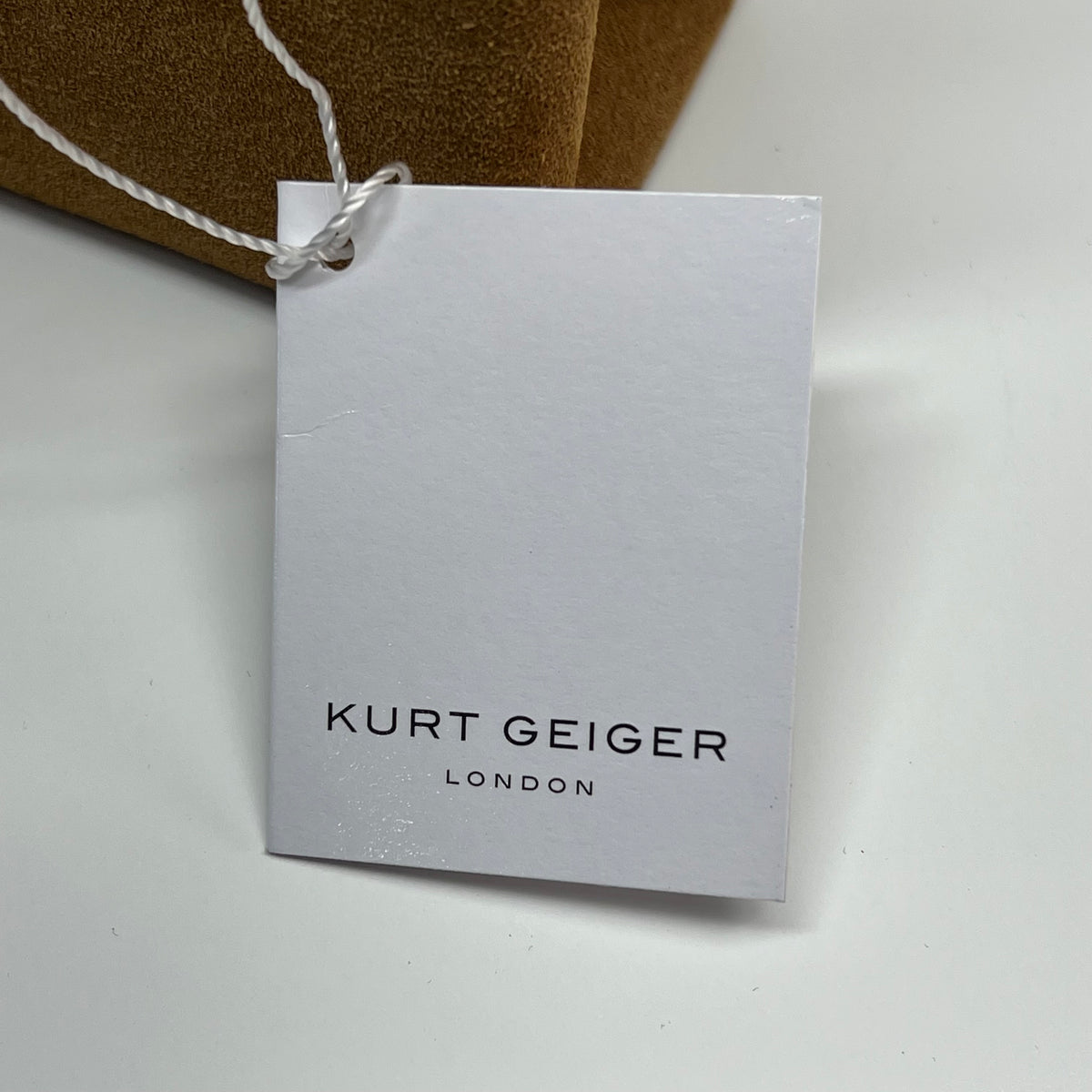 KURT GEIGER LONDON Sample Purse Mini Kensington Body Bag (Missing Fastener)  Brown Suede (As-Is)