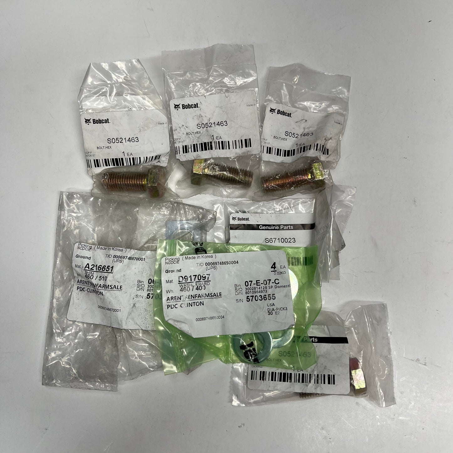 ZA@ BOBCAT (LOT OF 7) Assorted Genuine Oem Parts for Doosan