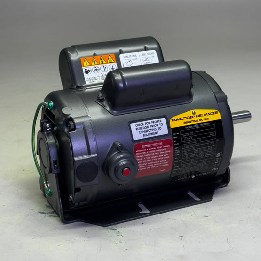 BALDOR RELIANCER Thermally Protected Industrial Motor 1ph 1425/1725 Rpm 0.25 HP Grey 34K191Y729 W/ Reset Button