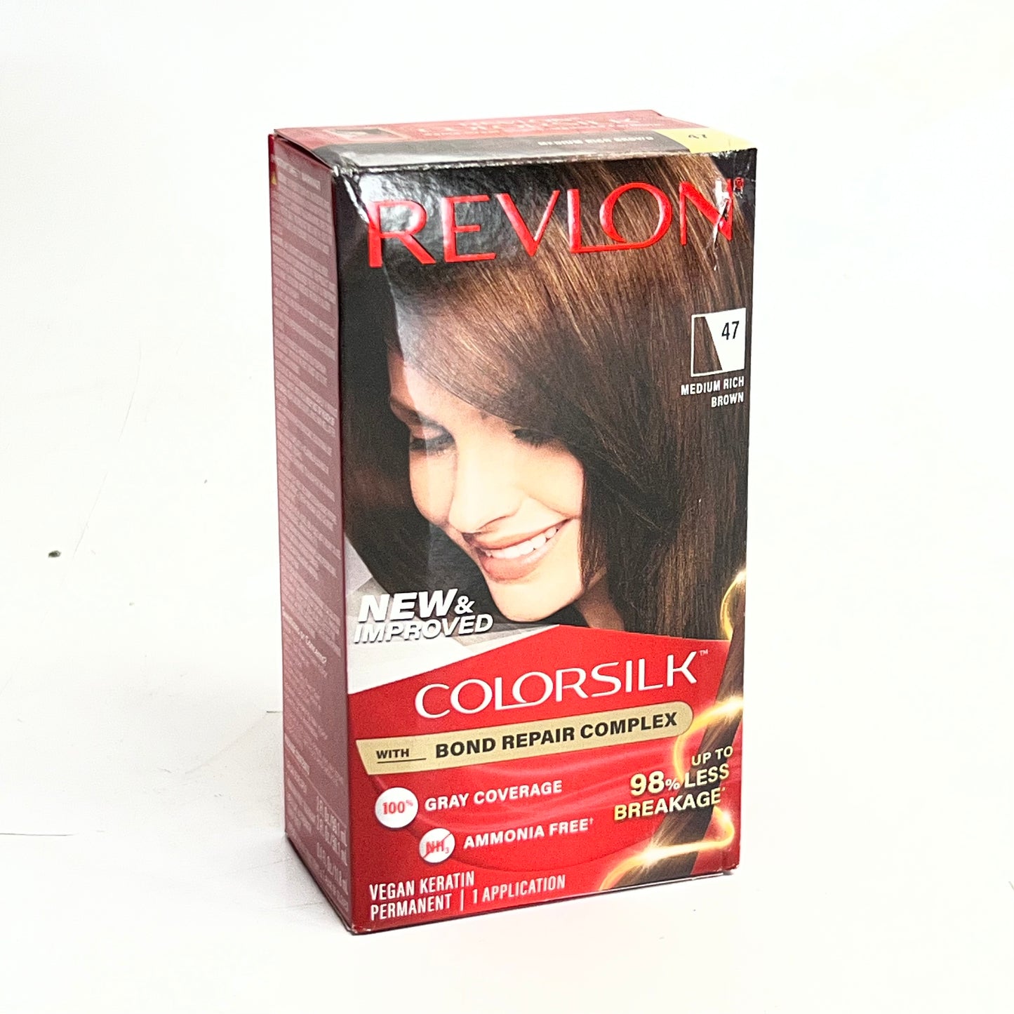 REVLON Colorsilk Beautiful Color 47 Medium Rich Brown Permanent Hair Color, 1 Application