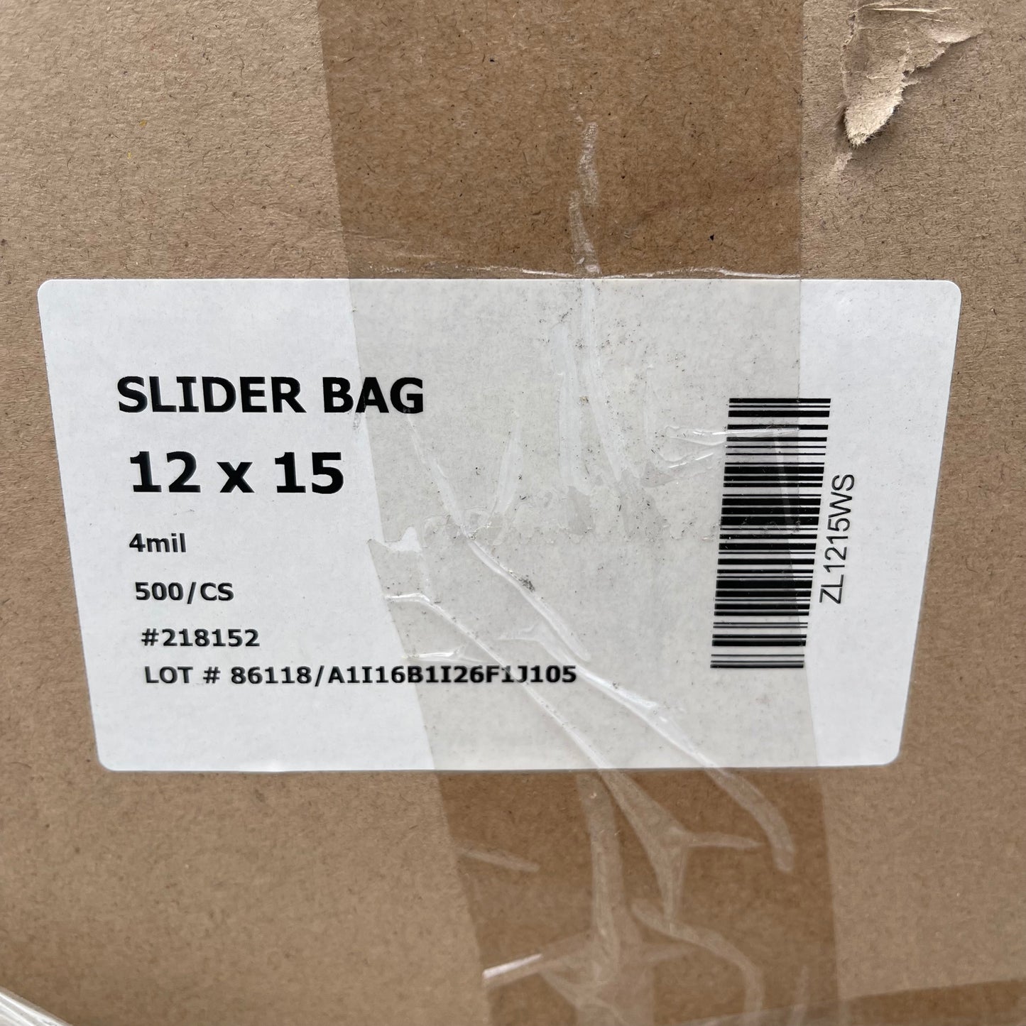 ZA@ Pallet of Plastic Ziplock Slider Bags with Antineoplastic Drug Label 12"x15" (BAGS ONLY)
