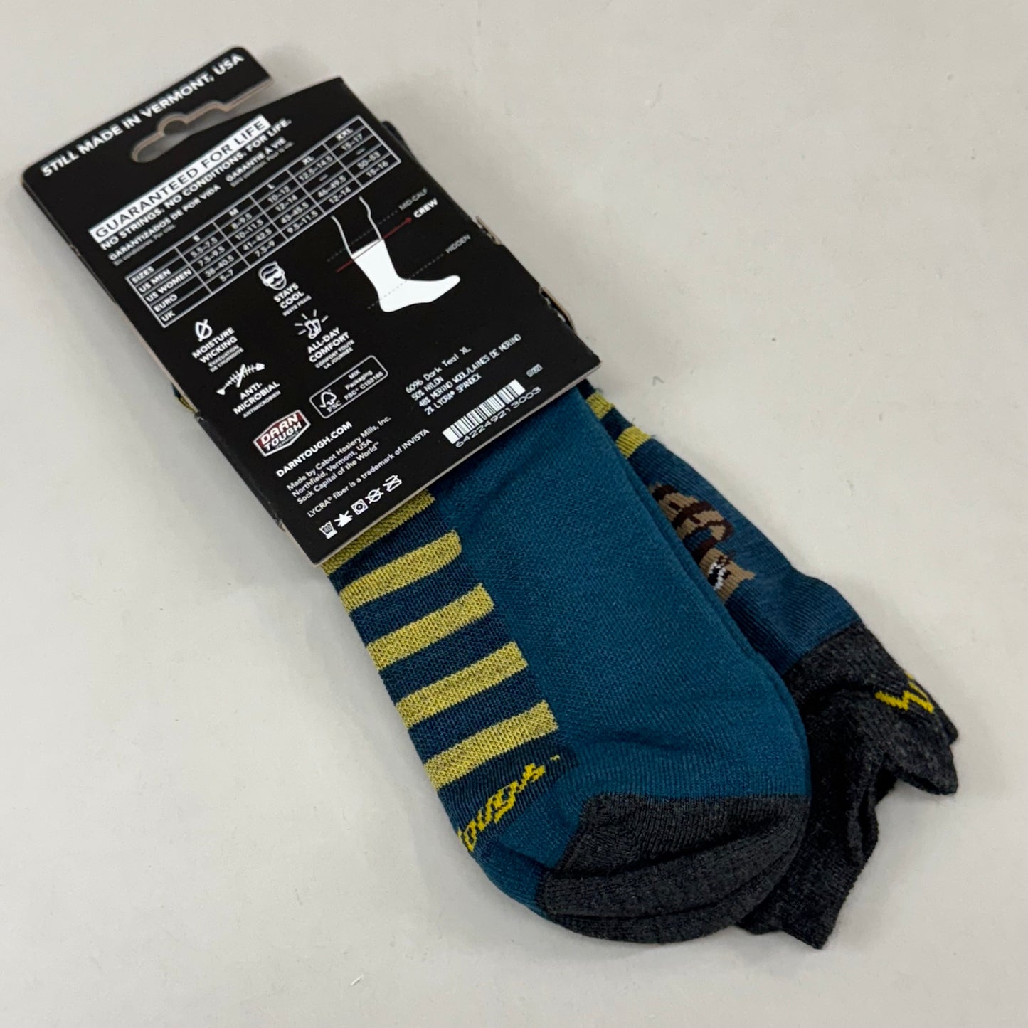 DARN TOUGH Lifestyle Otter Socks Crew Lightweight Merino Wool Men SZ XL 12.5-14.5 Dark Teal