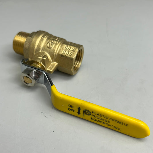 PLASTIC PROCESS EQUIPMENT Gas Ball Valve- Full Port 1.5" Brass 600WOG 150SWP