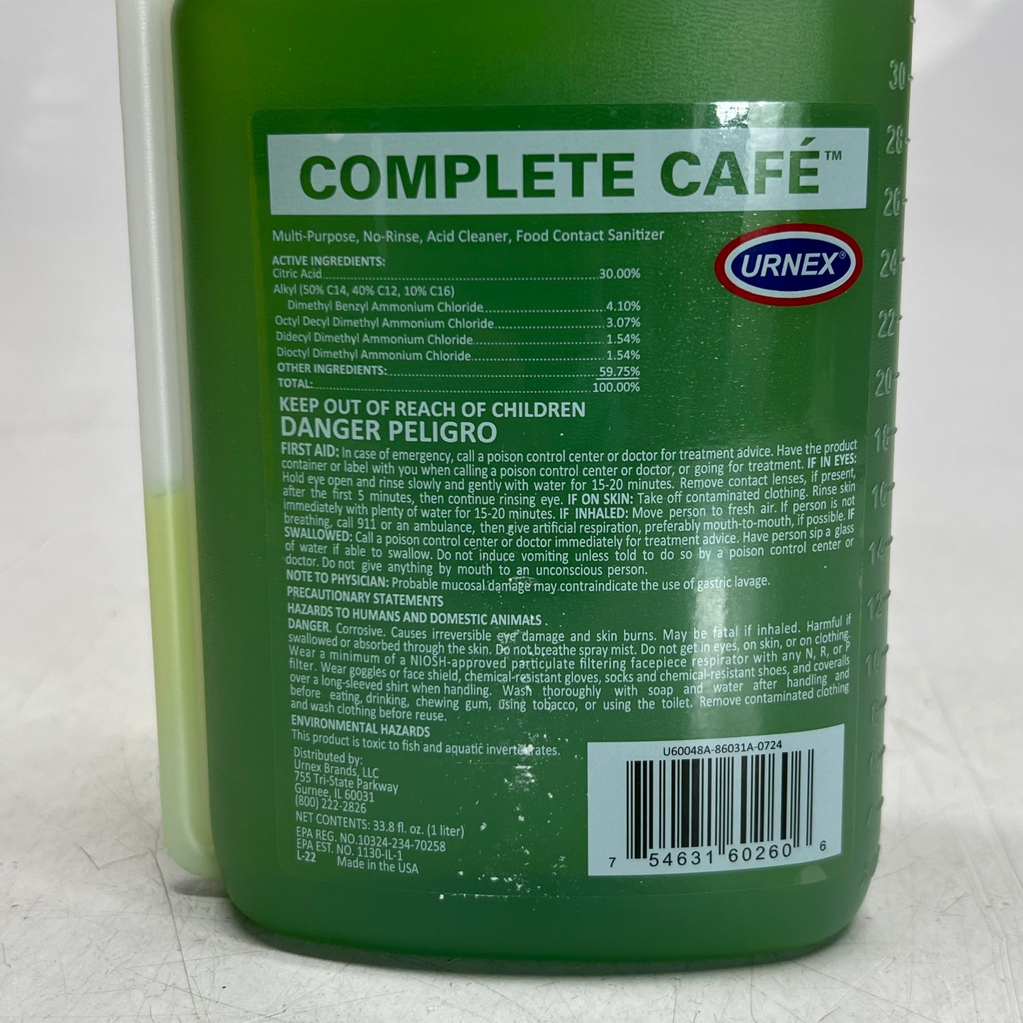URNEX Complete Cafe Coffee Equipment Sanitizer 33.8 fl oz. Green U60048A