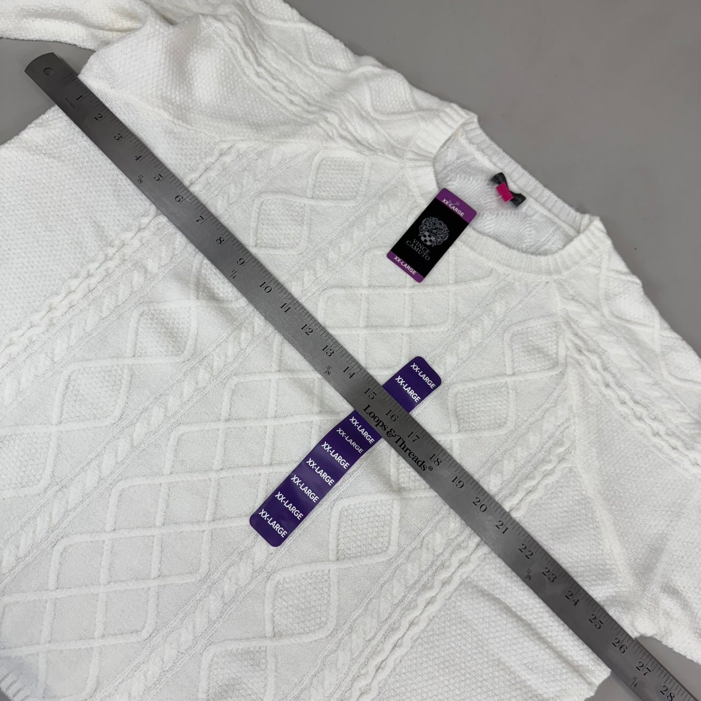 VINCE CAMUTO Cable Knit Sweater Women's Sz-XXL Antique White SC2895