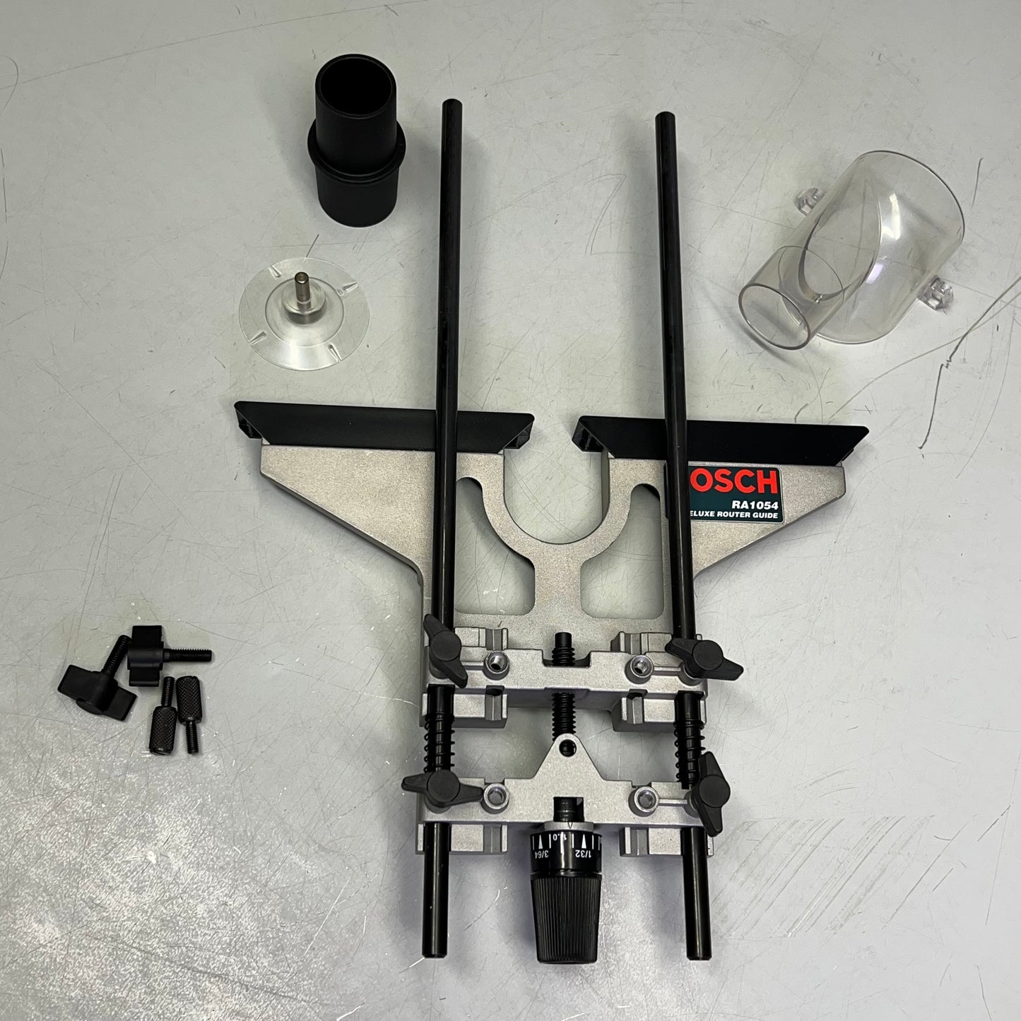 ZA@ BOSCH Deluxe Router Edge Guide Accessory W/Dust Extraction & Hose Adapter RA1054