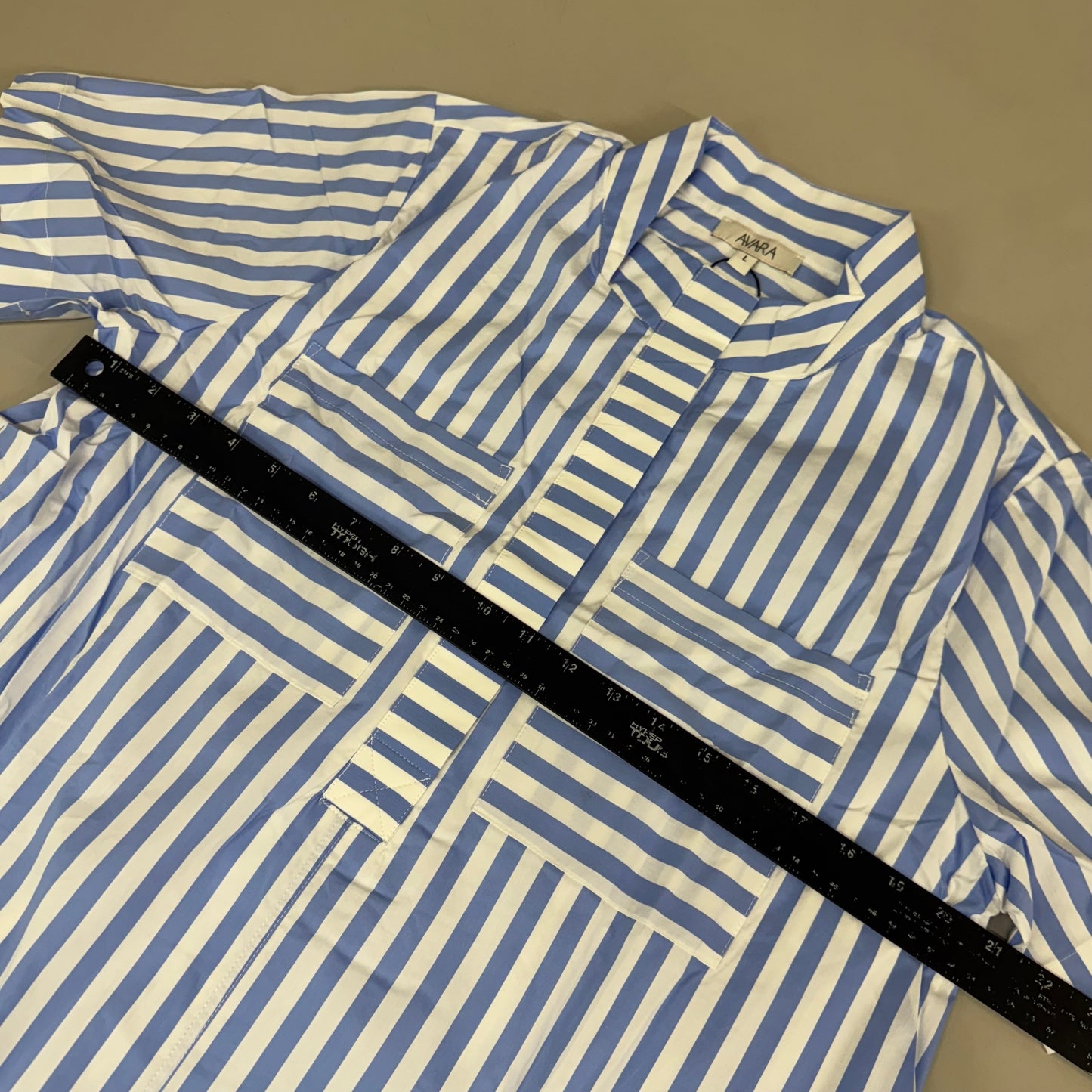 AVARA Emilia Dress Women's SZ L Blue/ White 14706-4