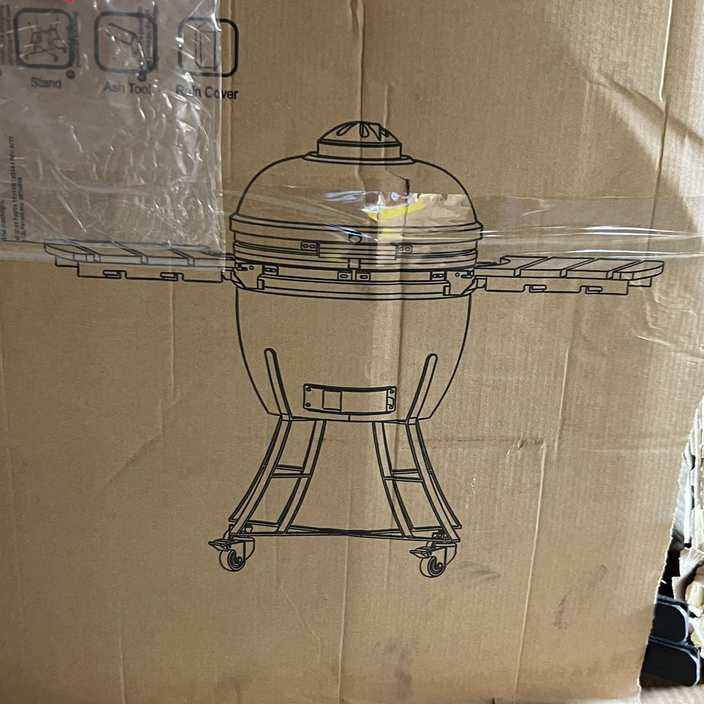 ZA@ Pallet of KALAMERA Ceramic Grill Sz 24" Kamado (AS-IS, Missing Lid)