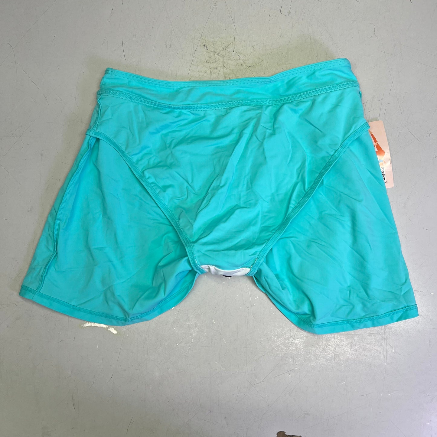CHARMO High Waisted Swim Bottom Skirt W/ Built-in Briefs Women's Sz M Aqua Blue