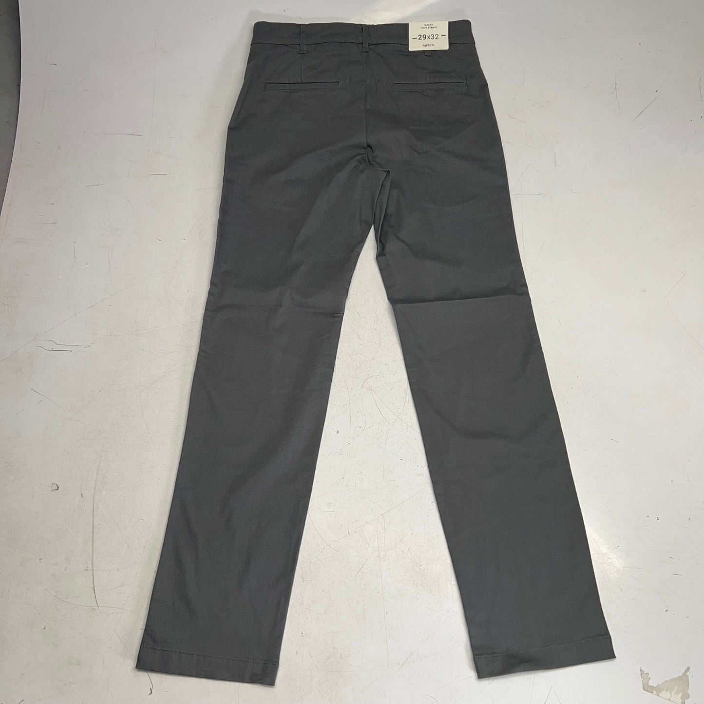 RW & CO Slim-fit Super-stretch Cotton Chino Pant Men's Sz 29x32 Asphalt 486665
