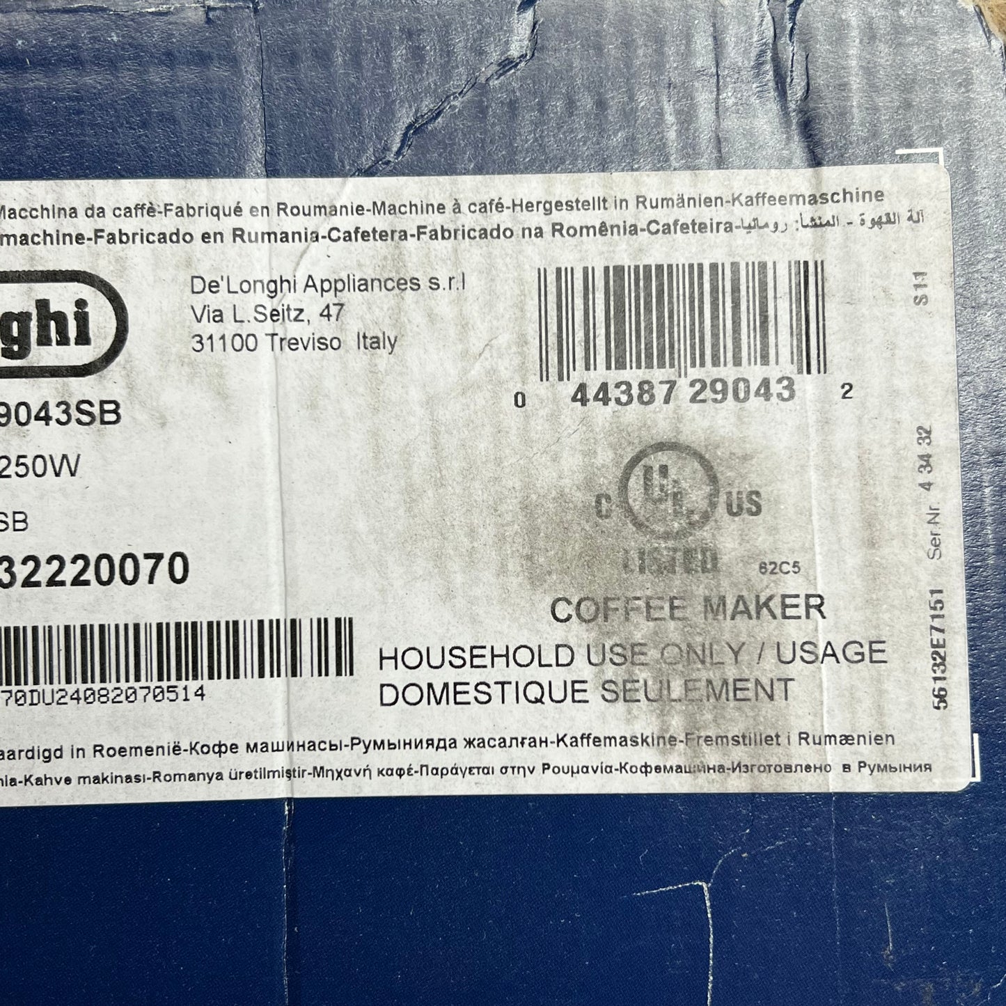 ZA@ DELONGHI Magnifica Evo Espresso Machine 6-1 Touch Recipes Silver ECAM29043SB (Return)