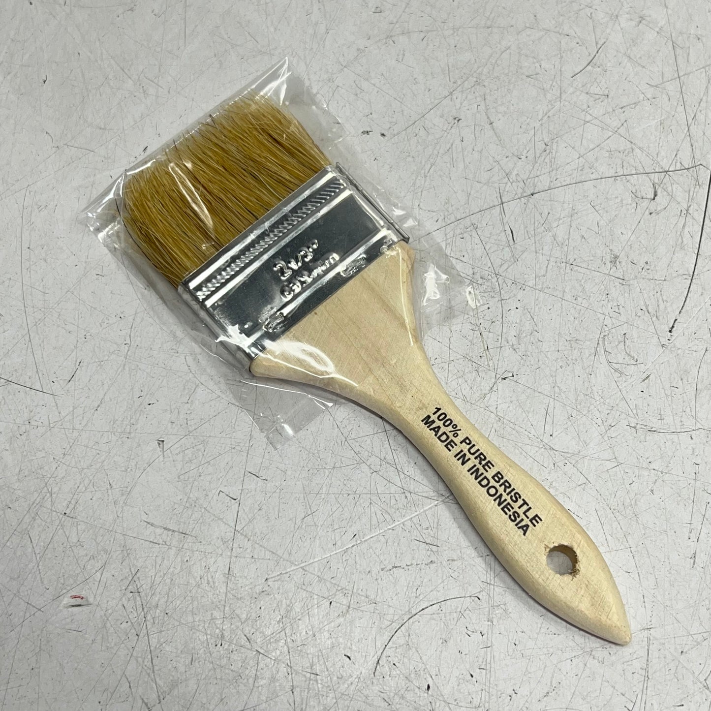 ZA@ DYNAMIC (6 PACK) White Bristle Chip Brush Wooden Handle 2-1/2" Tan 00018