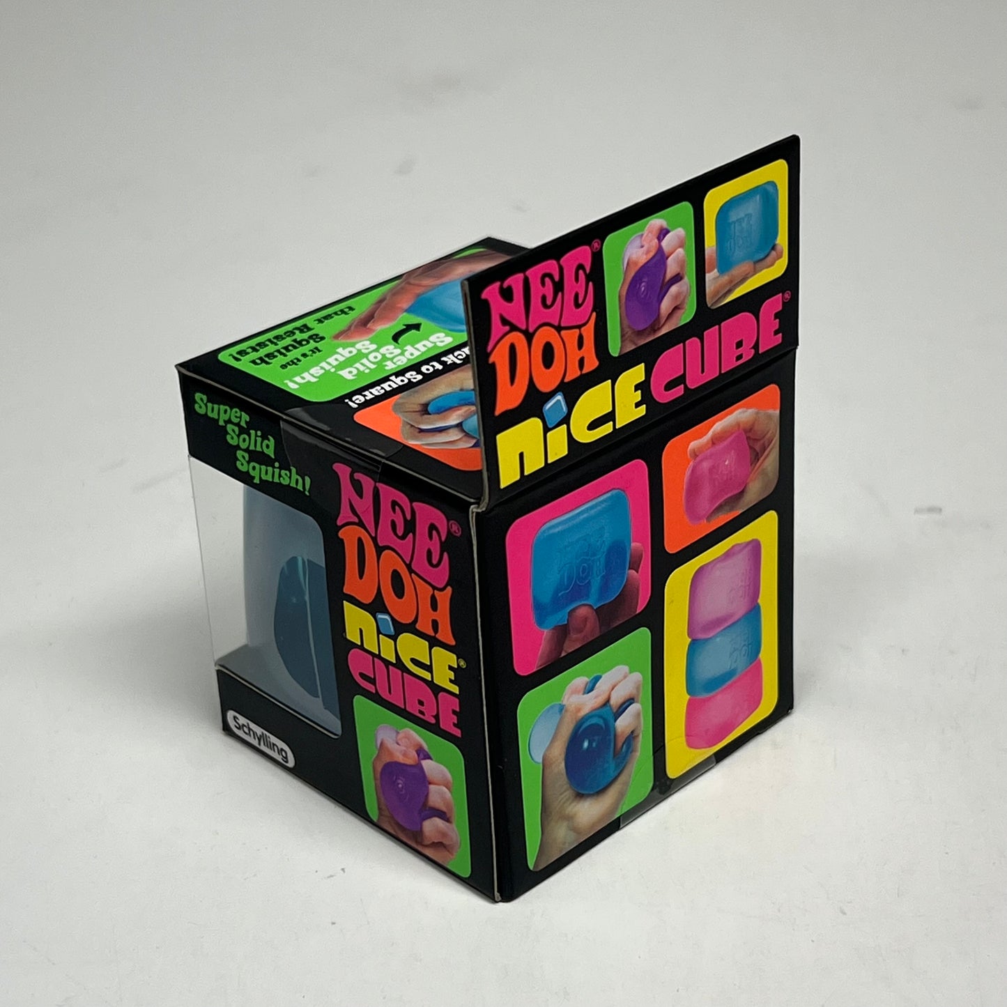 NEE DOH (3 PACK) Nice Cube Super Solid Squish Collectable Pink, Blue & Purple