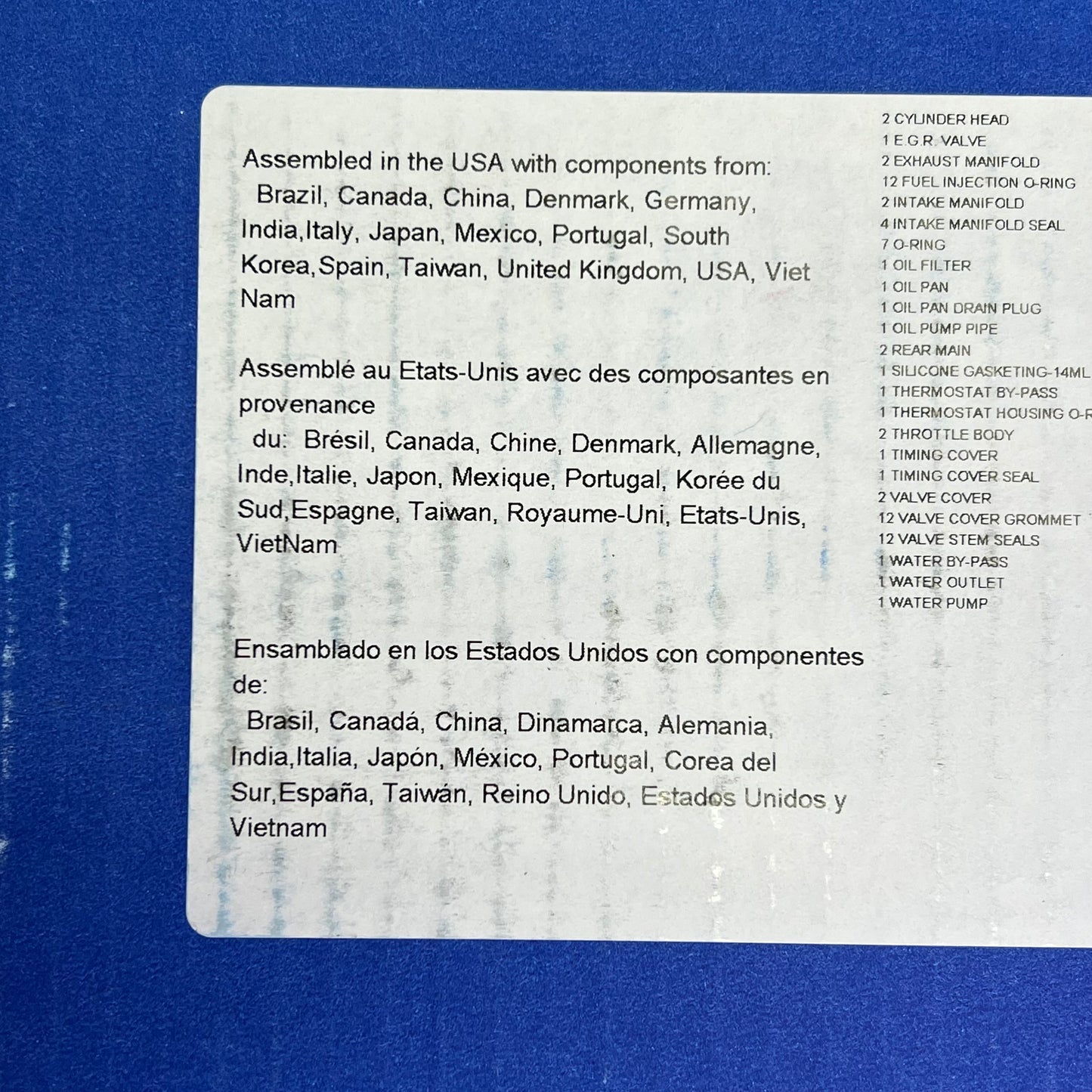 MAHLE Engine Gasket Set For Camaro 2000-02 & Firebird Made In USA 95-3558