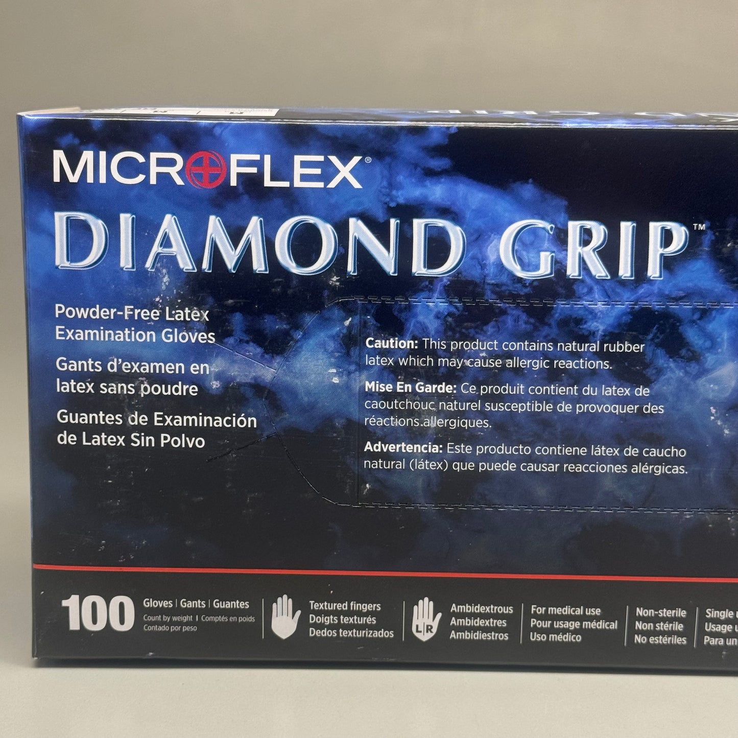 MICROFLEX (100 Pack) Diamond Grip Latex Disposable Gloves Size: L MF-300-L