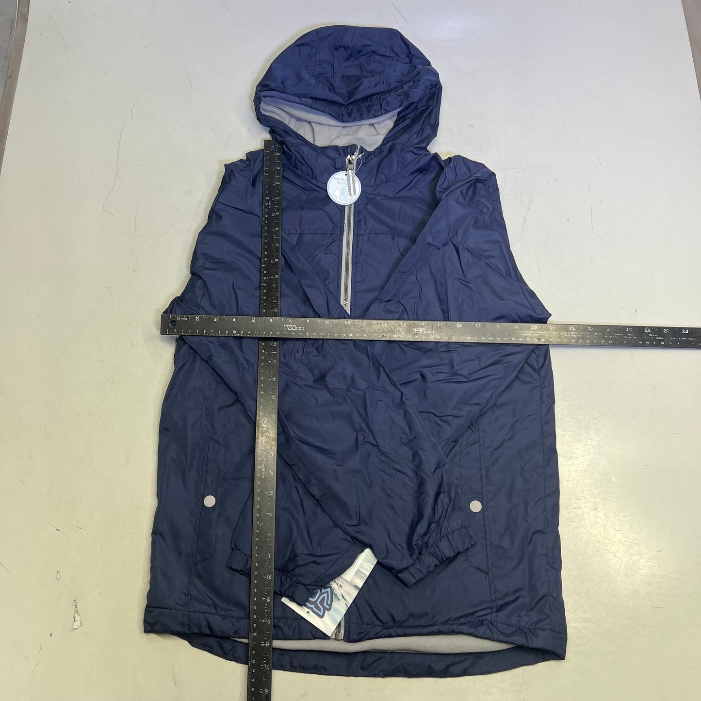 WHALES TAIL PERFORMANCE WEAR Fleece Lined Windbreaker Jacket Boys Sz S Navy Blue