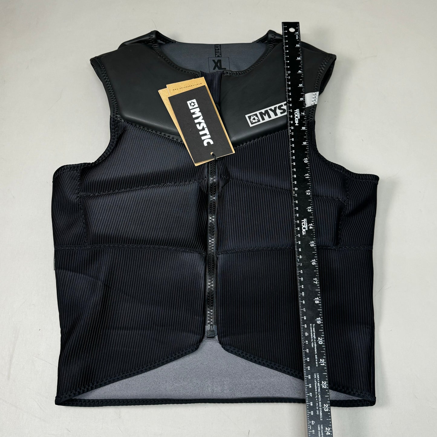 MYSTIC Block Impact Vest YKK Front-Zip & Clash Foam Sz XL Black 35005.200107