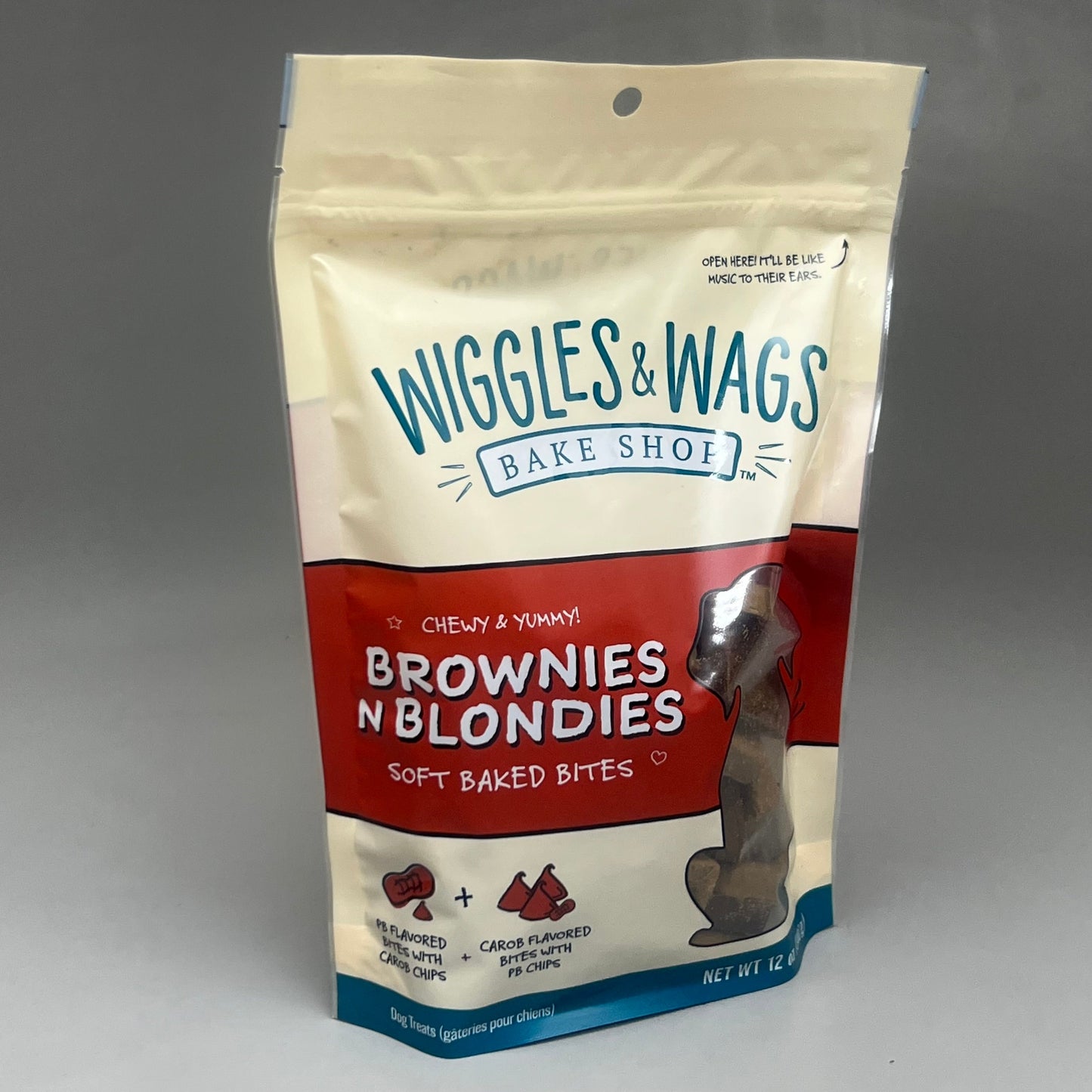 ZA@ WIGGLES & WAGS (2 PACK) Brownies N Blondies Dog Food Treats 12oz (Exp 11/24) B