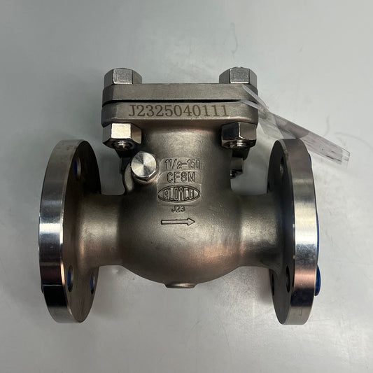 ALOYCO CF8M Swing Check Valve Class 150 316/PTFE Trim  1-1/2" Chrome 377