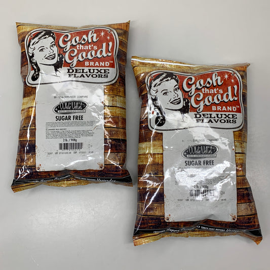 GOSH THATS GOOD (2 PACKS) Deluxe Flavors White Chocolate Flavor Sugar Free 2 lbs