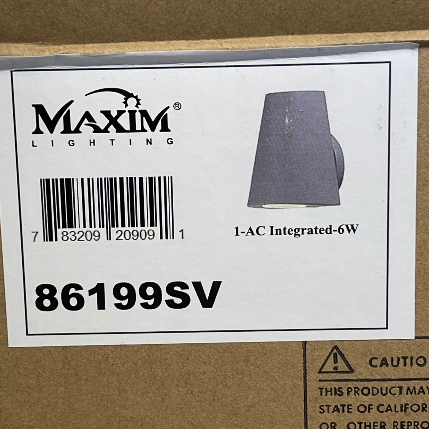 MAXIM LIGHTING LED Mini Outdoor Wall Lantern 6W 5"w x 6.25" H  Grey 86199SV