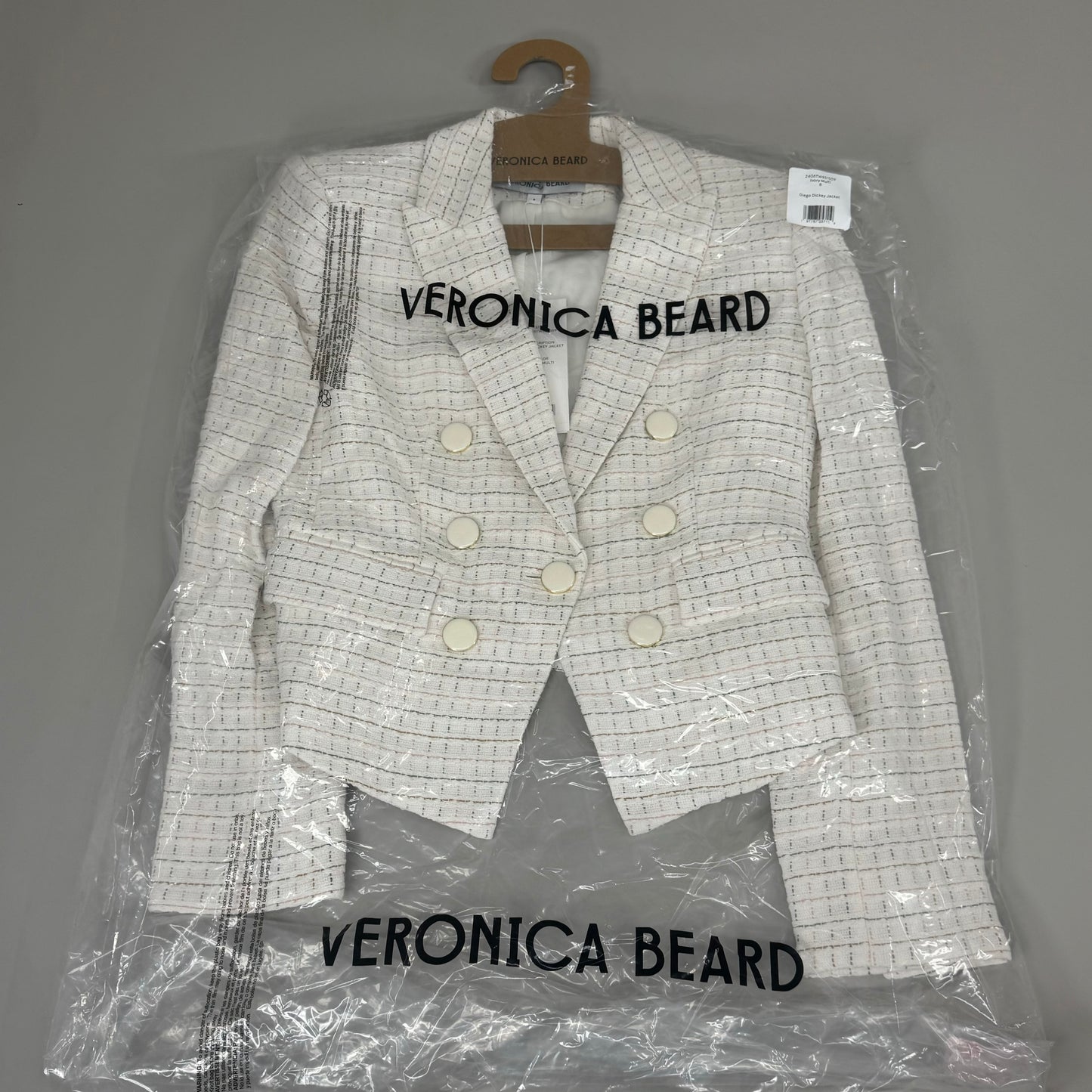 VERONICA BEARD Women's Diego Dickey Jacket Sz-8 Ivory/Multi 2406TW651509