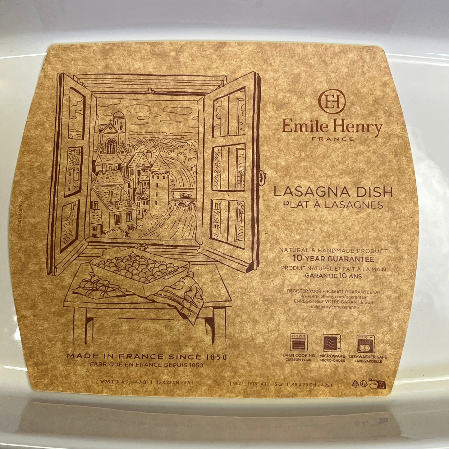 EMILIE HENRY Modern Rectangular Baker 17.75" x 11" x 3" Pearl Grey EH819627