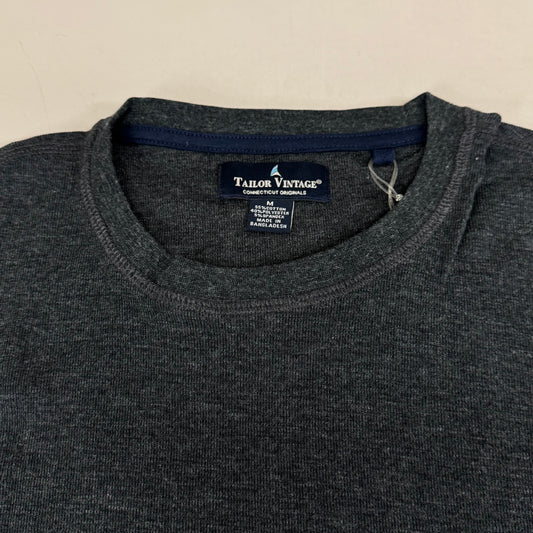 TAYLOR VINTAGE Airotec Long Sleeve Crewneck Weatherproof Shirt Men's M Charcoal Heather 9561P6145-CHR