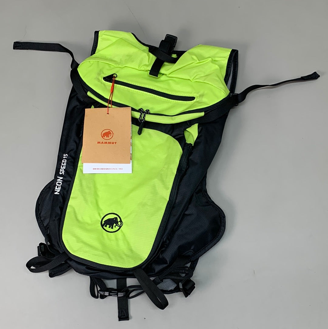 MAMMUT Neon Speed 15 Liter Backpack Small Slim High-Lime Black MAM01BW