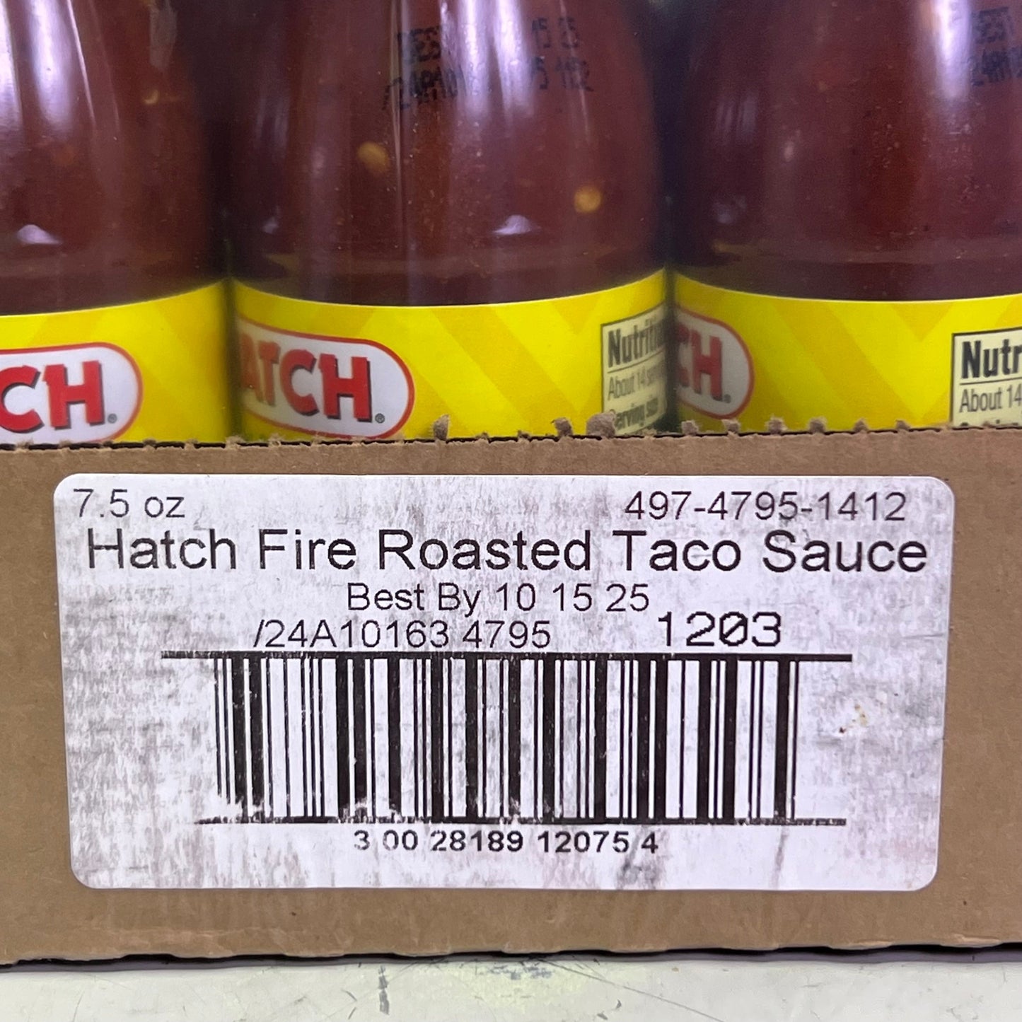 ZA@ HATCH (12 PACK) Fire Roasted Taco Sauce 7.5 oz BB 10/25 (New) B
