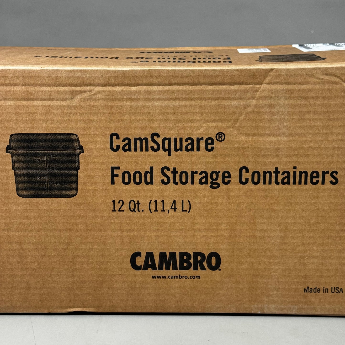 CAMBRO (6 PK) CamSquares® Classic 12 Qt. Square Food Storage Container 12SFSCW135