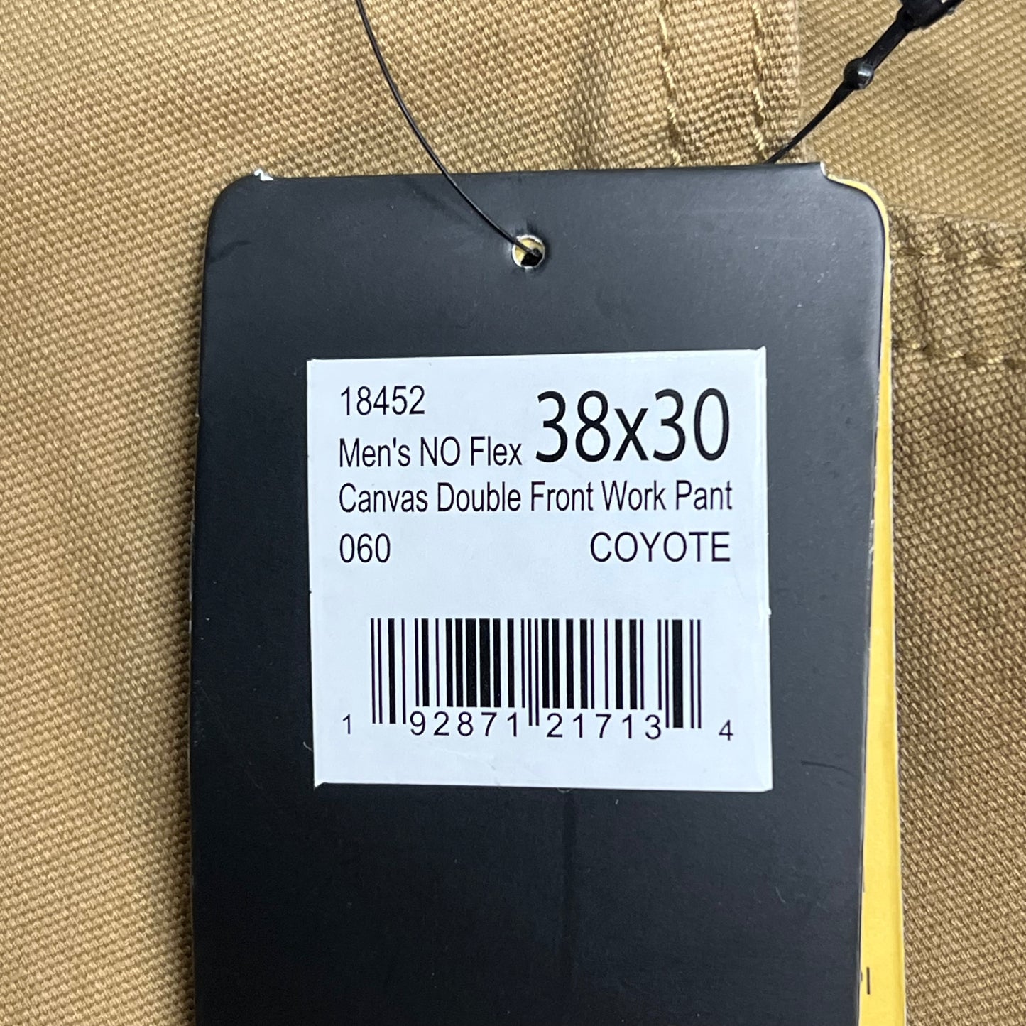 NOBLE OUTFITTERS Canvas Double Front Work Pant Men's Sz 38x30 Coyote 18452