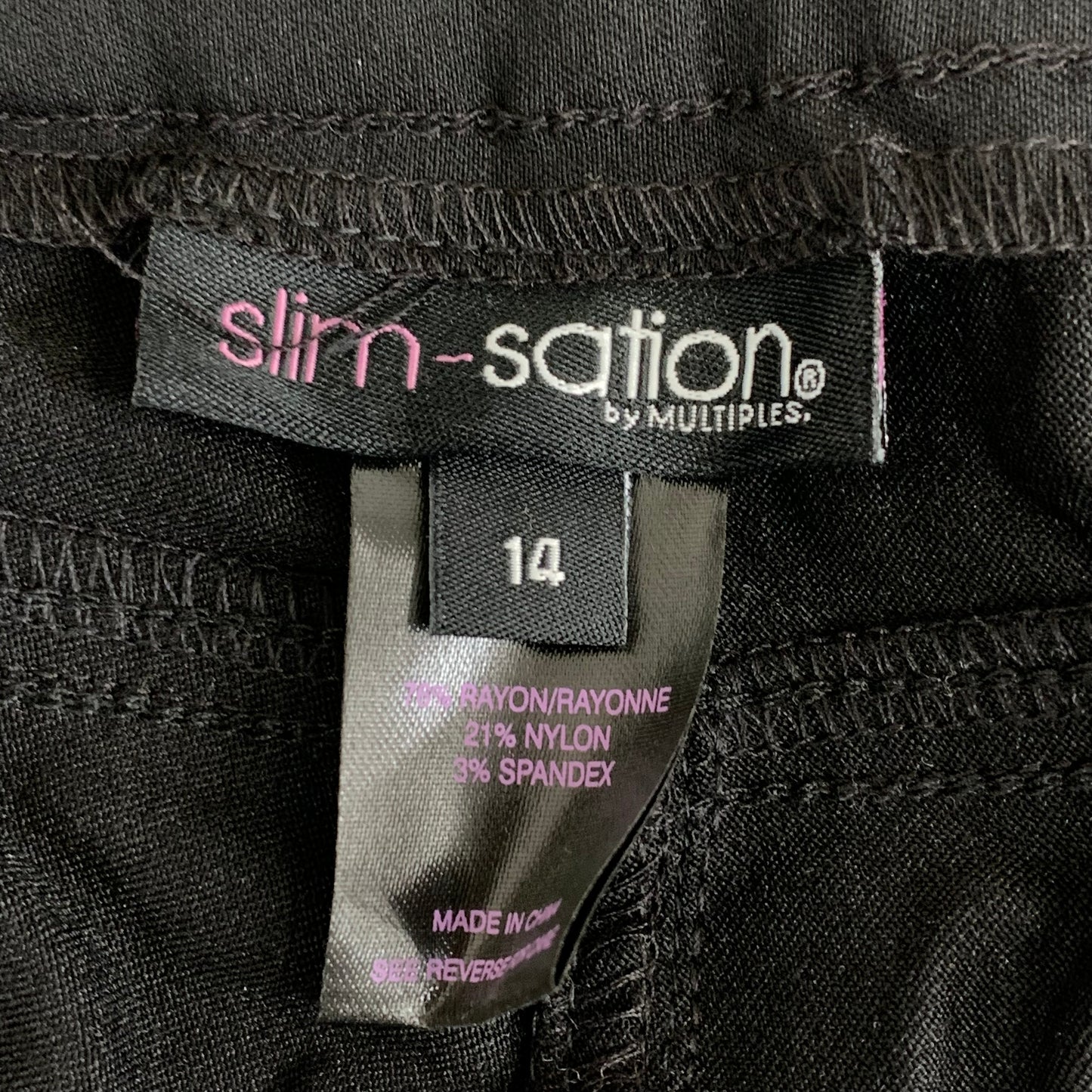 MULTIPLES Ankle Pants Petite Women's Sz 14 Black