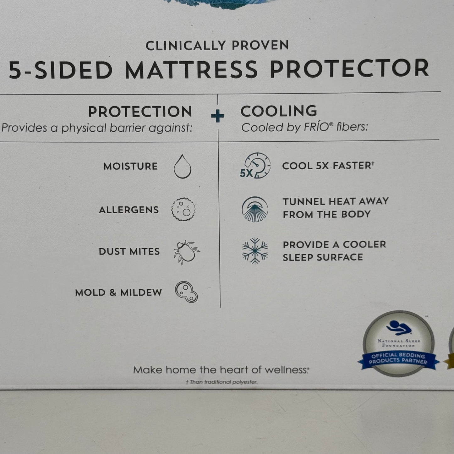 PURECARE Premium Protection Cooling 5-Sided Mattress Protector Twin XL FRIOMP38