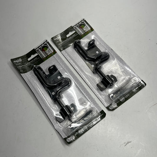 NATIONAL HARDWARE (2 PACK) Sliding Bolt Door & Gate Latch Black N165-506