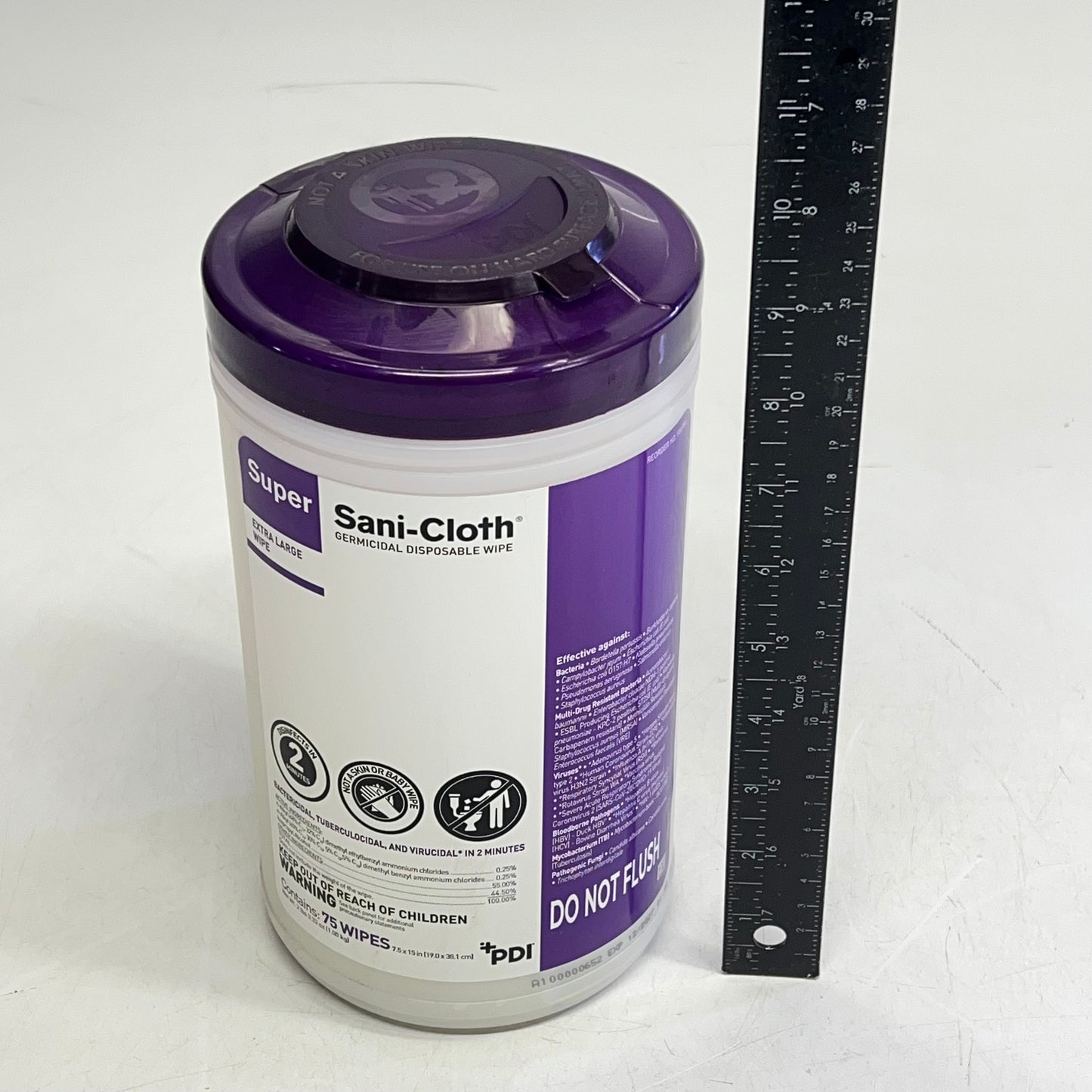 ZA@ PDI  (2 PACK, 75 WIPE EACH) Sani-cloth Germicidal Disposable Wipe Extra Large (Distressed)