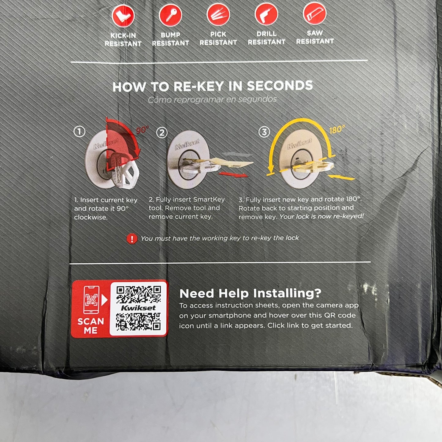 KWIKSET Contemporary Halifax Square Lever Keyed Entry Satin Nickel 97402-812