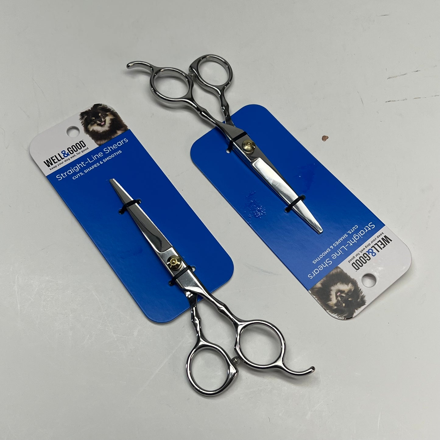 ZA@ WELL & GOOD (2 PACK) Straight Line Shears Cuts, Shapes & Smooths for Dogs  Silver 3495811