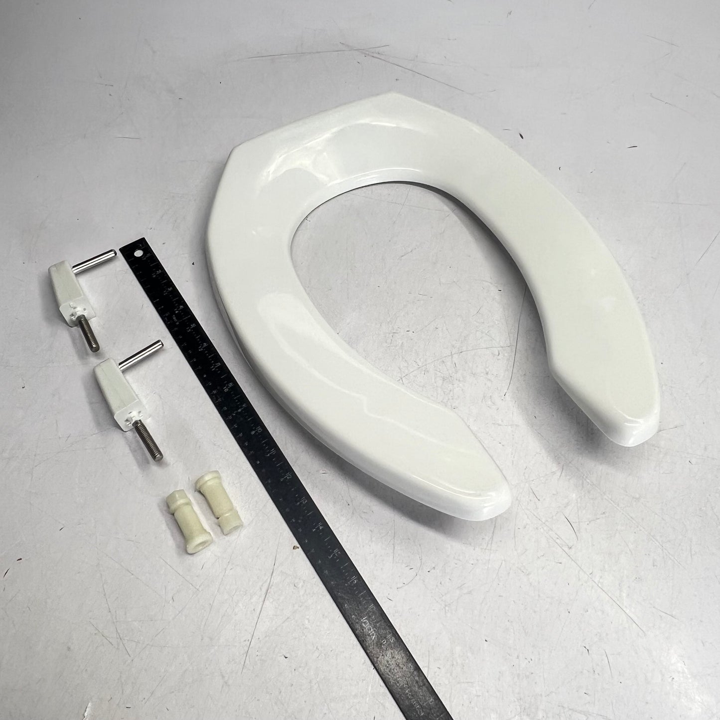 BEMIS Medic-Aid Elongated Toilet Seat Heavy Duty Plastic 2"Lift White 2P892A 000
