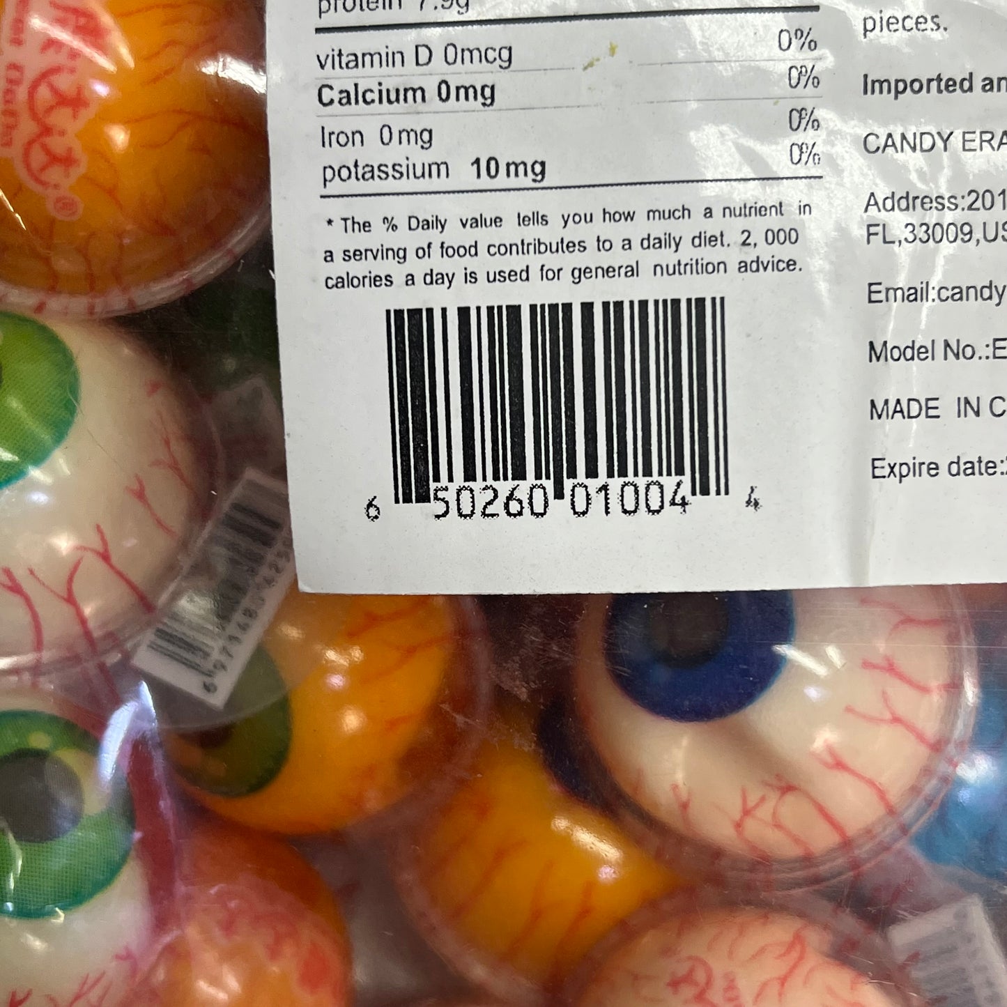 DEER DADA (5 LBS PACK) Eyeball Gummy Candy W/ Surprise Filling BB 05/26