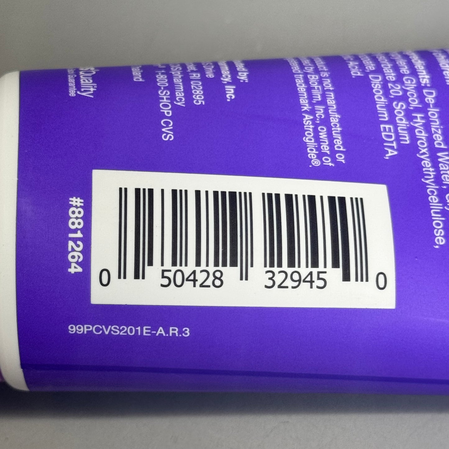 CVS HEALTH (2 PACK) Personal Lubricant Water-Based Purple Tube 4oz Each Exp 04/26