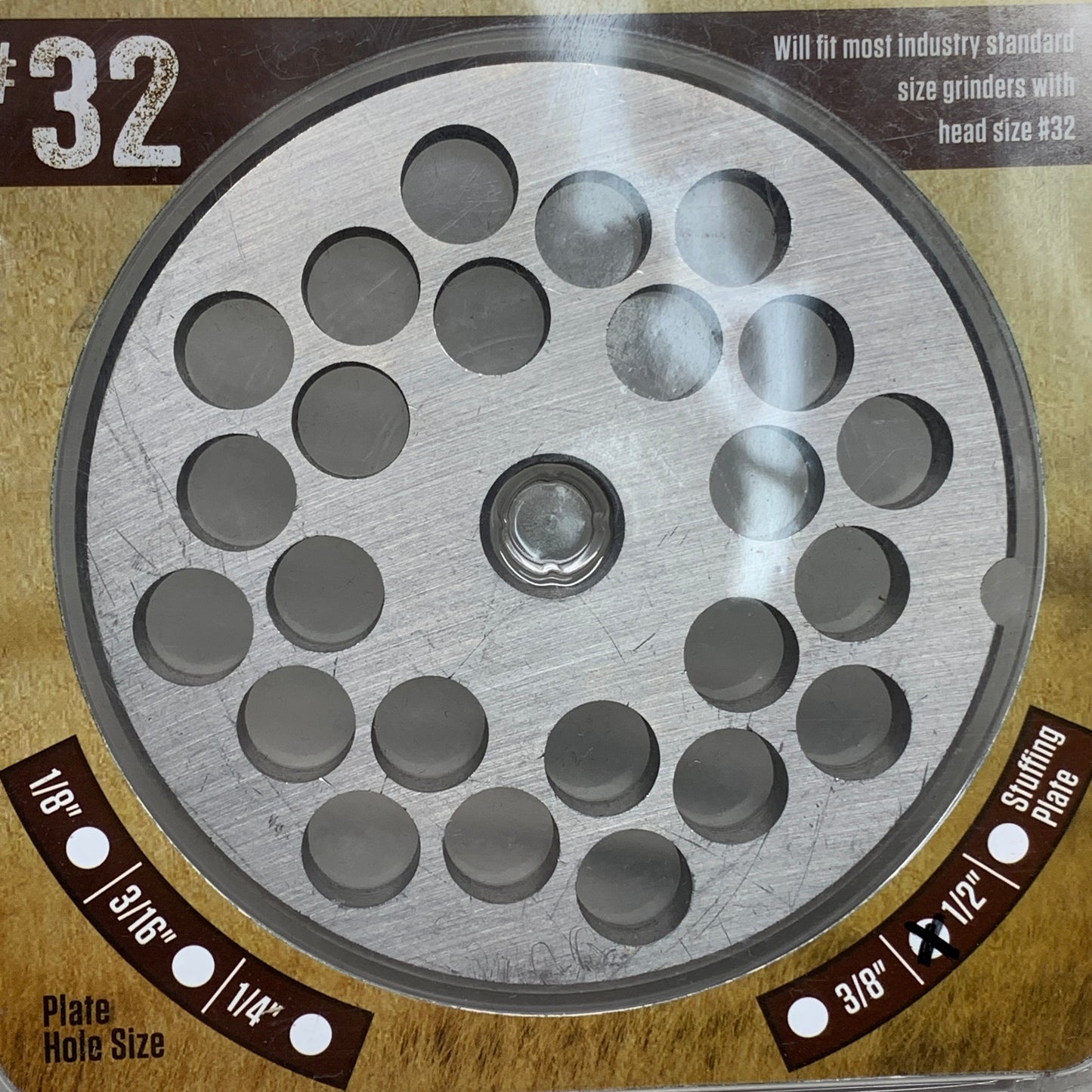 LEM Grinder Plate 12mm #32 (1/2") 2-7/8" Plate Diameter Stainless Steel 482SS