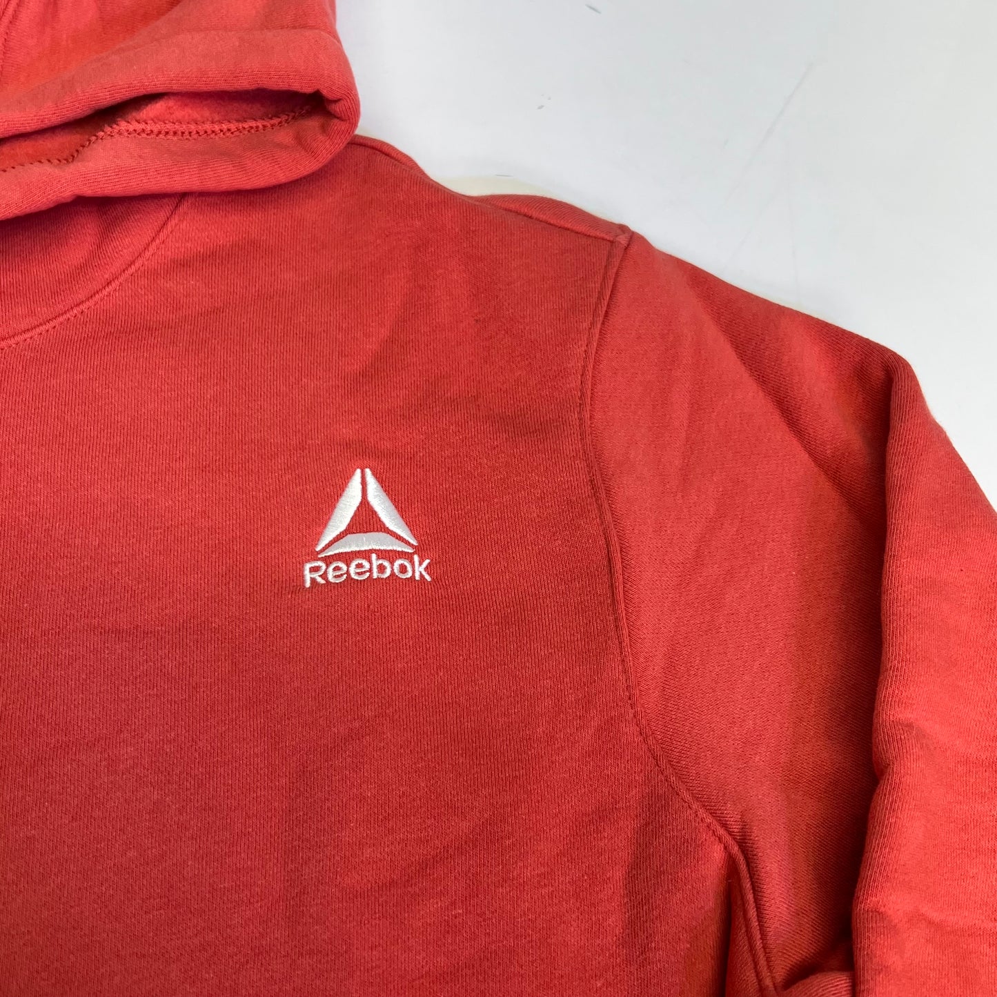 REEBOK Embroidered Logo Oversized Hoodie Women's Sz L Baked Apple REM233FH03141