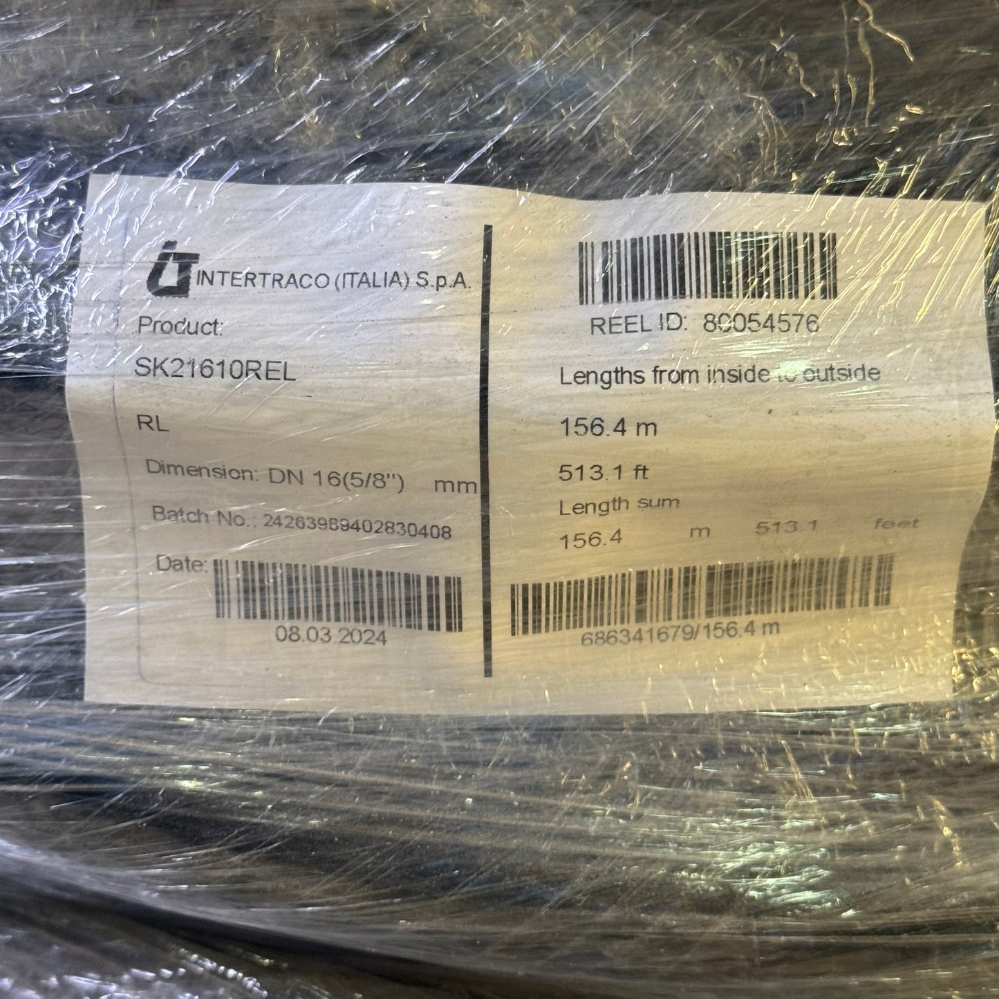 INTERTRACO Hydraulic Hose Roll 512.9 feet x DN16(5/8") SK21610REL