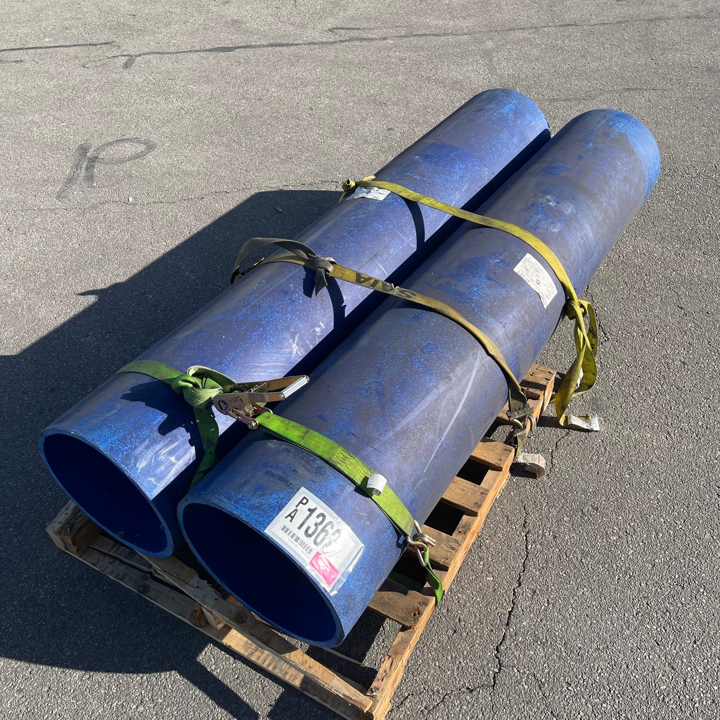 ZA@ Pallet of BLUE DUCT High-Density Polyethylene Air Duct 90” x 16” 16-2510 (AS-IS)